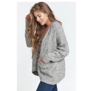 Show Me Your Mumu Cambridge Cardigan Grey Cable